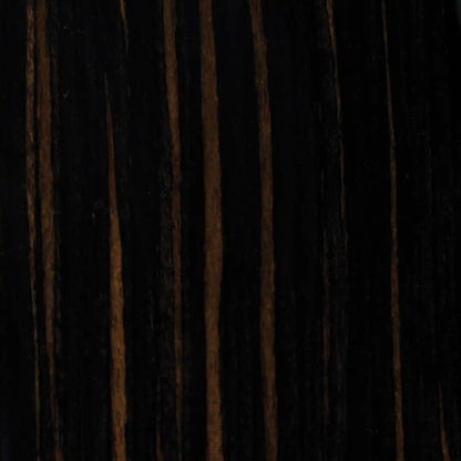 Carbon wood finish swatch with near-black grain and vertical brown streaks