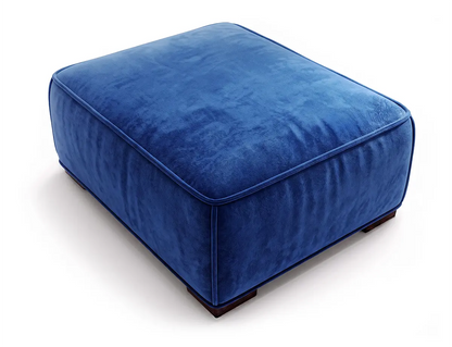 Mayfair 800x1000mm rectangular pouffe in blue velvet